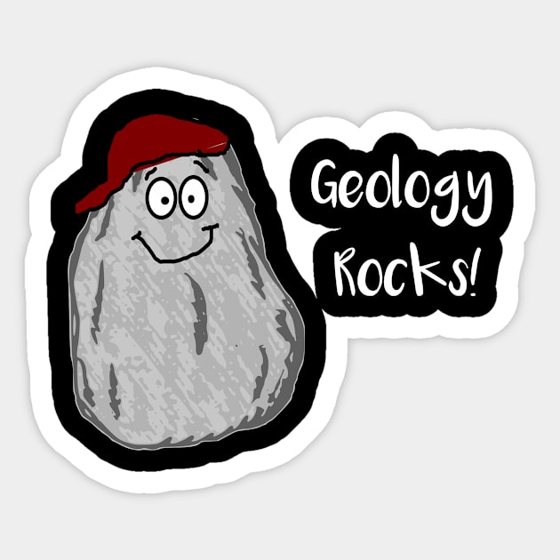 Geology Rocks Funny Rock in a Baseball Cap Sticker by StacysCellar